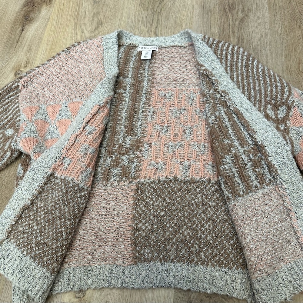 Sincerely Jules Patchwork Button Front Cardigan S… - image 4